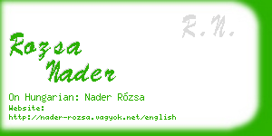 rozsa nader business card